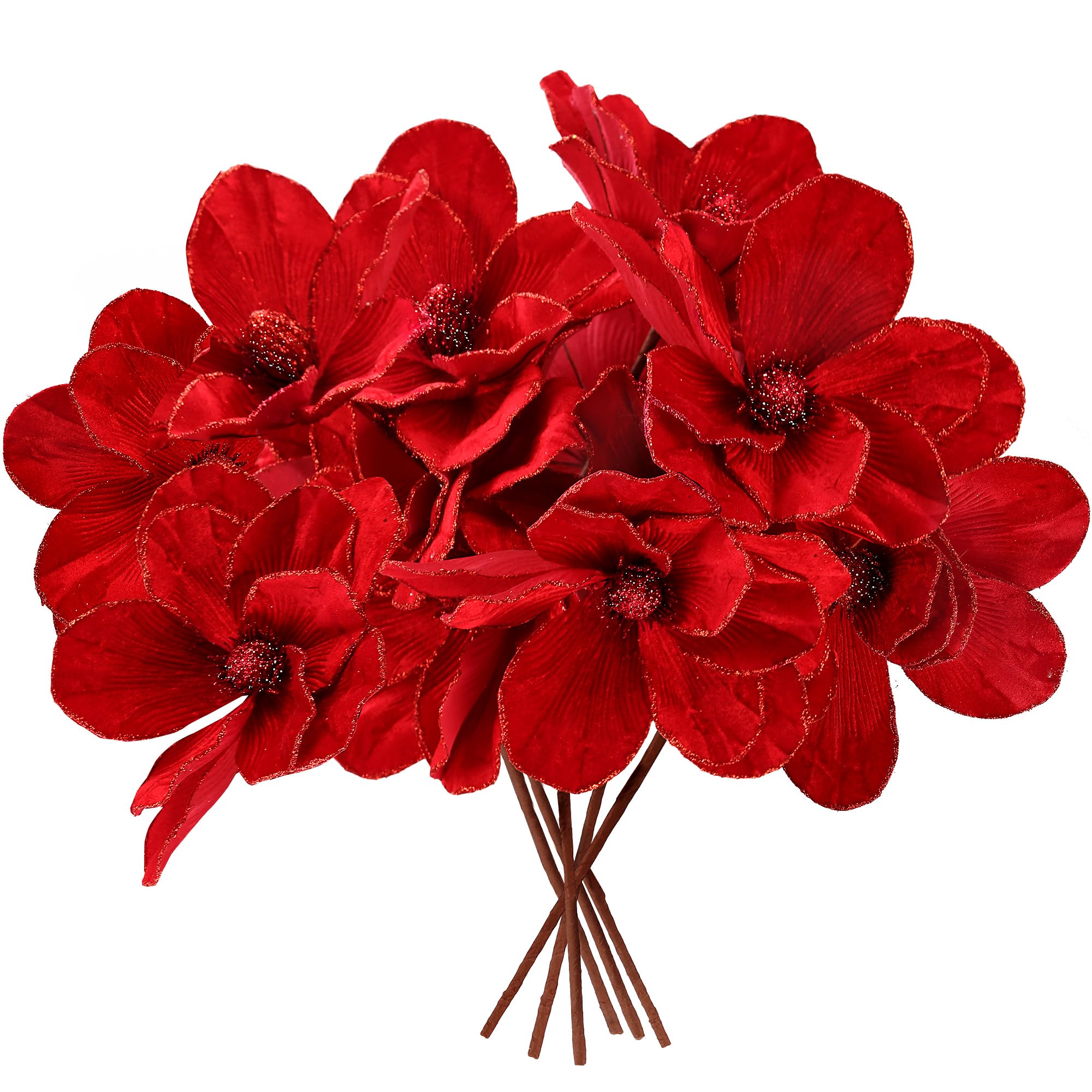 Amazon.com: Sggvecsy 10Pcs Christmas Glitter Flowers Velvet